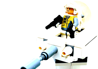 LEGO Hoth Trooper Minifig Sitting In Hoth Defense Turret