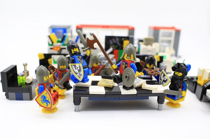 LEGO® Vikings And Knights Battling In An Office