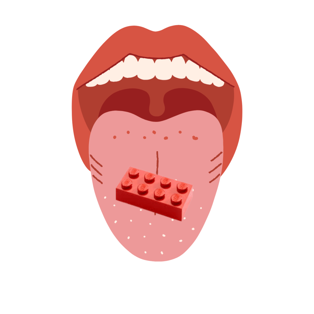 Tongue With Red LEGO® Brick On It